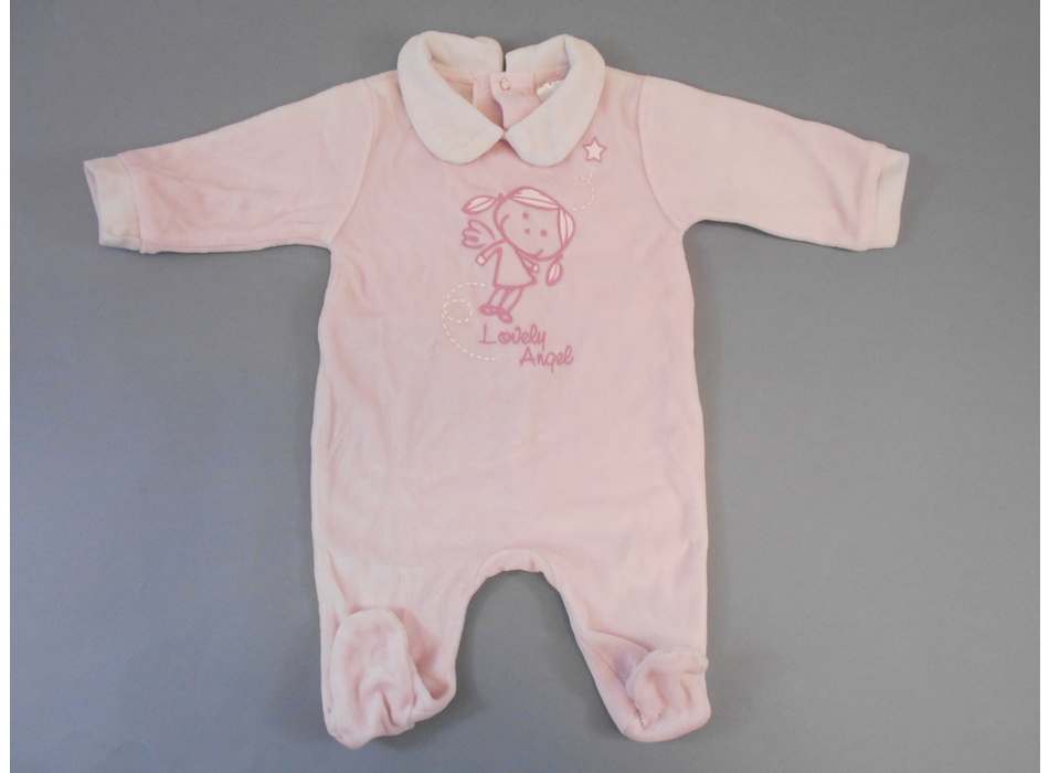 Pyjama Velours Rose Rayé - Petit Bateau - Pyjamas | Mon Petit Doudou