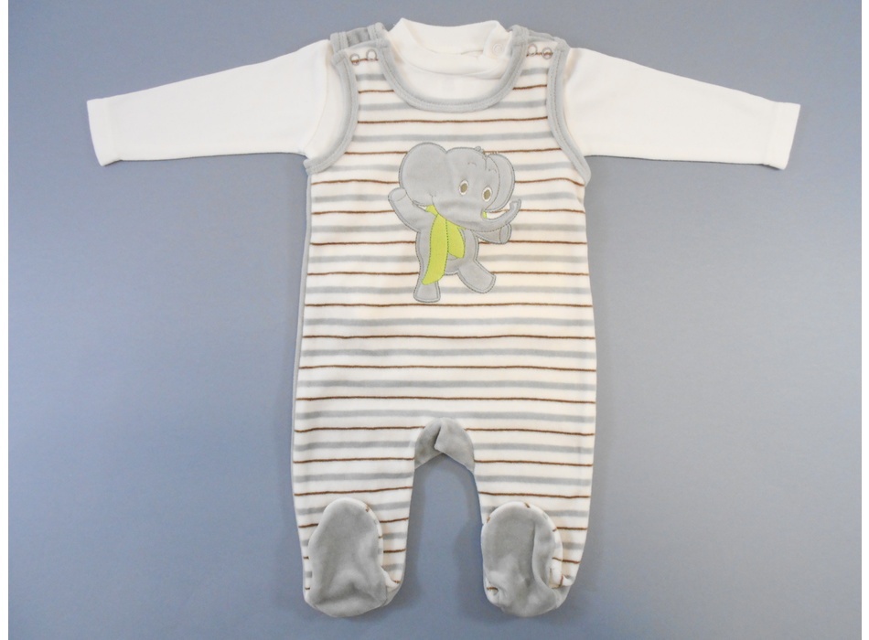 Grenouillère Bébé Velours Blanc étoiles 0-3 Mois - Avec Chaussons, Neuf Avec étiquettes