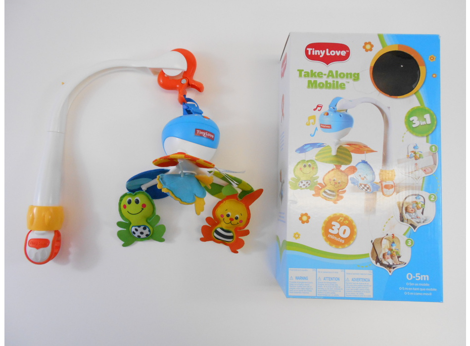 Móvil Cuna Musical Tiny Love Tiny Love Take-Along-Mobile, Movil Cuna Bebe Musical 3 En 1, 0 Meses, Silla De Paseo, Móvil Musical Portátil, 3 Conectores, 5 Melodías, 30 Min De Música Continua