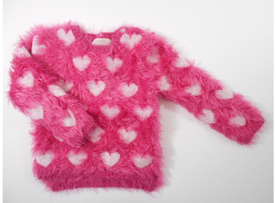 Pull Fille Gap - Rose Avec Motif Poids Et Coeur - Taille 10 Ans - Occasion Très Bon état