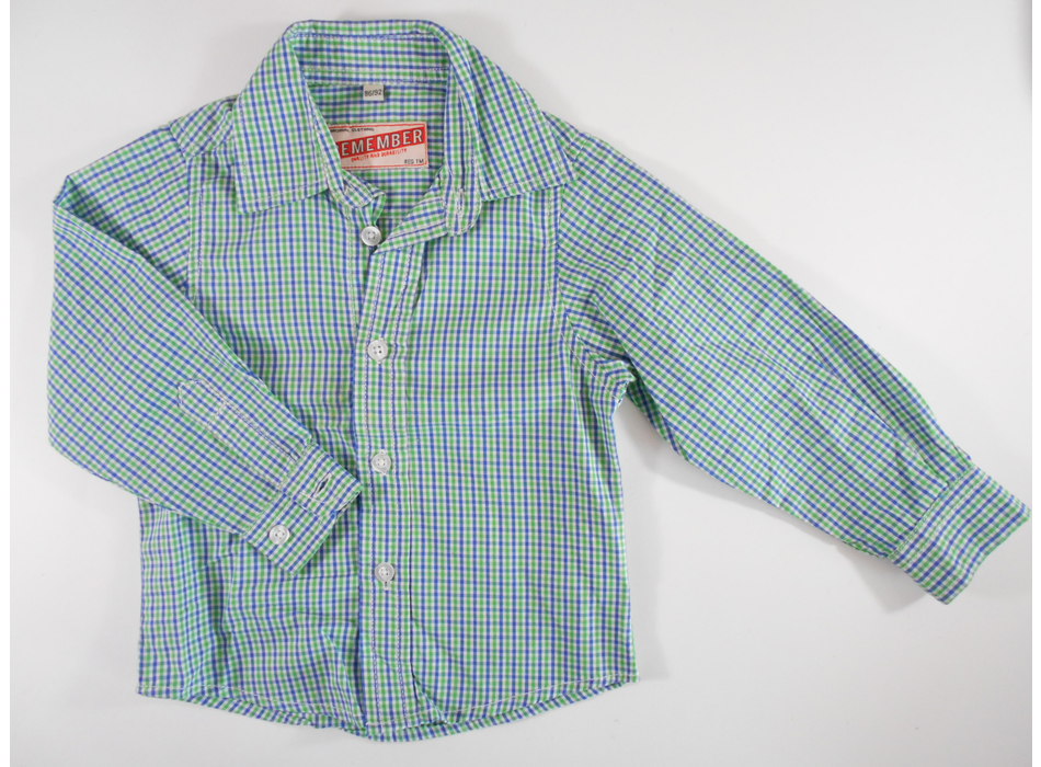 Chemise Garçon Chaps – Carreaux Bleu/blanc/jaune – Manches Longues – Taille S