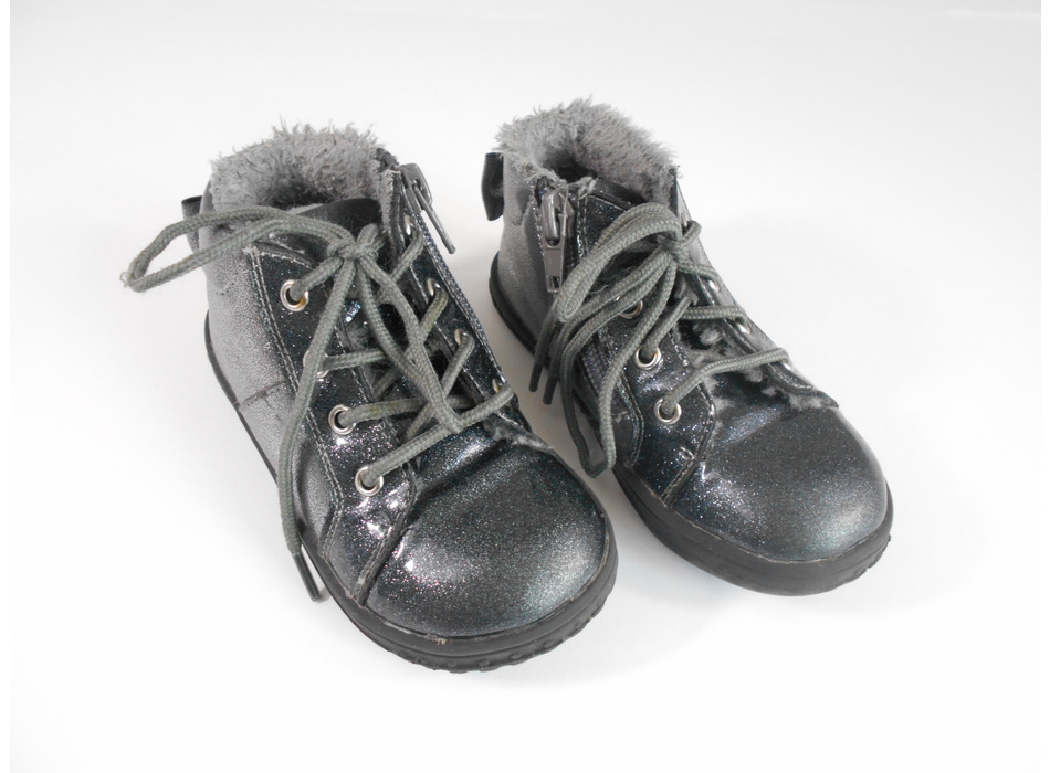 Bottines Grises Pailletées RELIFE - Taille 39 - Cuir - Occasion En Très Bon état