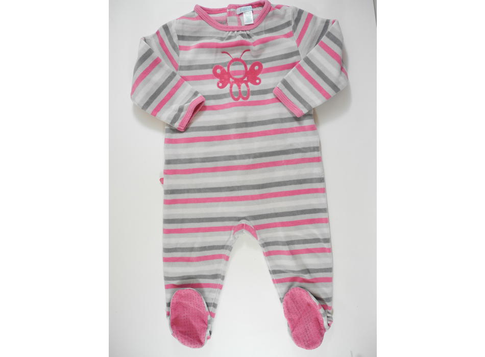 Pyjama Une-pièce Barbapapa Bipbip En Velours Gris Et Jaune - Taille 18 Mois, Neuf Avec étiquette