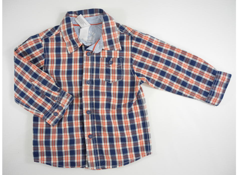 Chemise Homme Manches Longues à Carreaux Bleu/rouge 100% Coton Izod Taille L - Neuve Sans étiquette