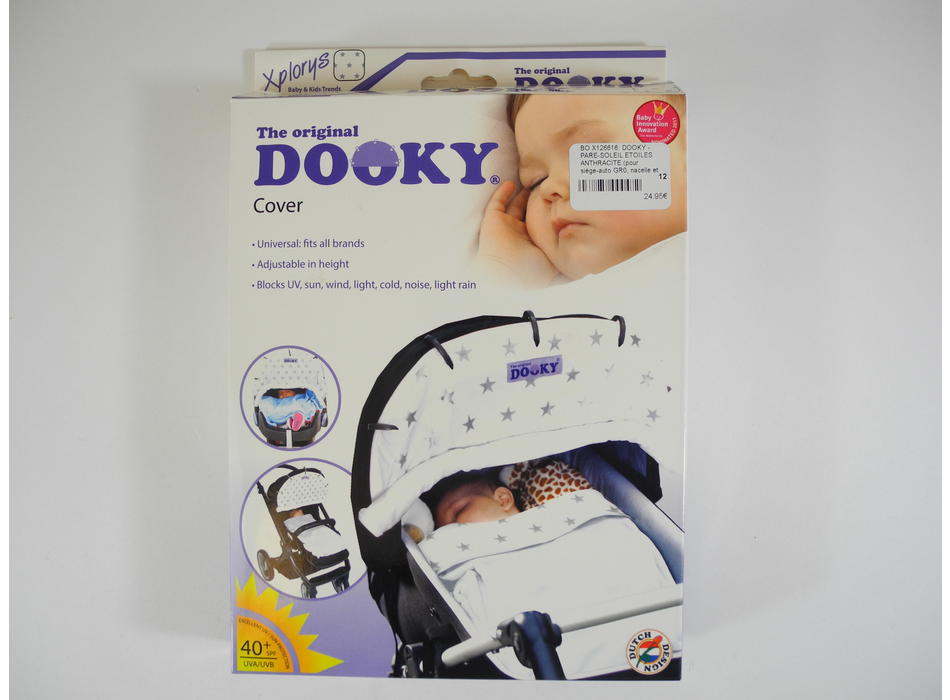 Pare-Soleil Dooky Hoody - Protection UV 40+ Pour Siège Auto Et Poussette - Lavable - Twinkle Stars
