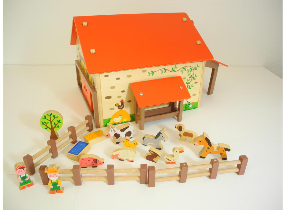 Ferme en Bois Janod Happy Farm - Figurine pour enfant